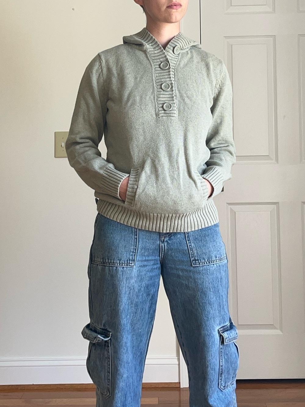 Ann Taylor Sage Green Pullover Hoodie Sweater